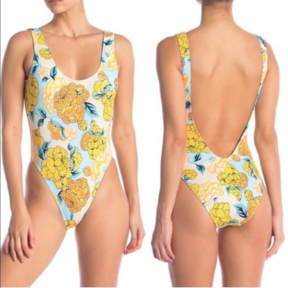 The Bikini Lab Other - THE BIKINI LAB Floral Hi Cut One Piece Swimsuit M